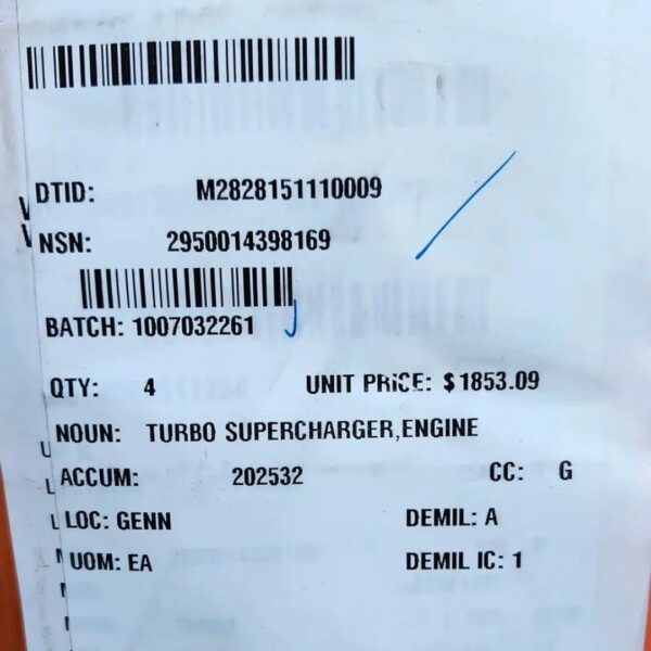 New Hmmwv turbo unit/ew GEP 6.5 Turbocharger unit